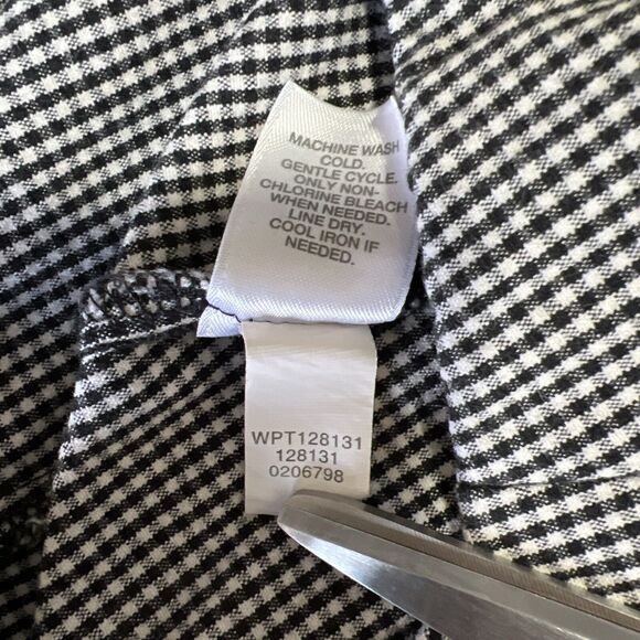 J Jill Premium BI Stretch Crop Pant 10 Black White Gingham Pull On Straight Cuff - Picture 7 of 11